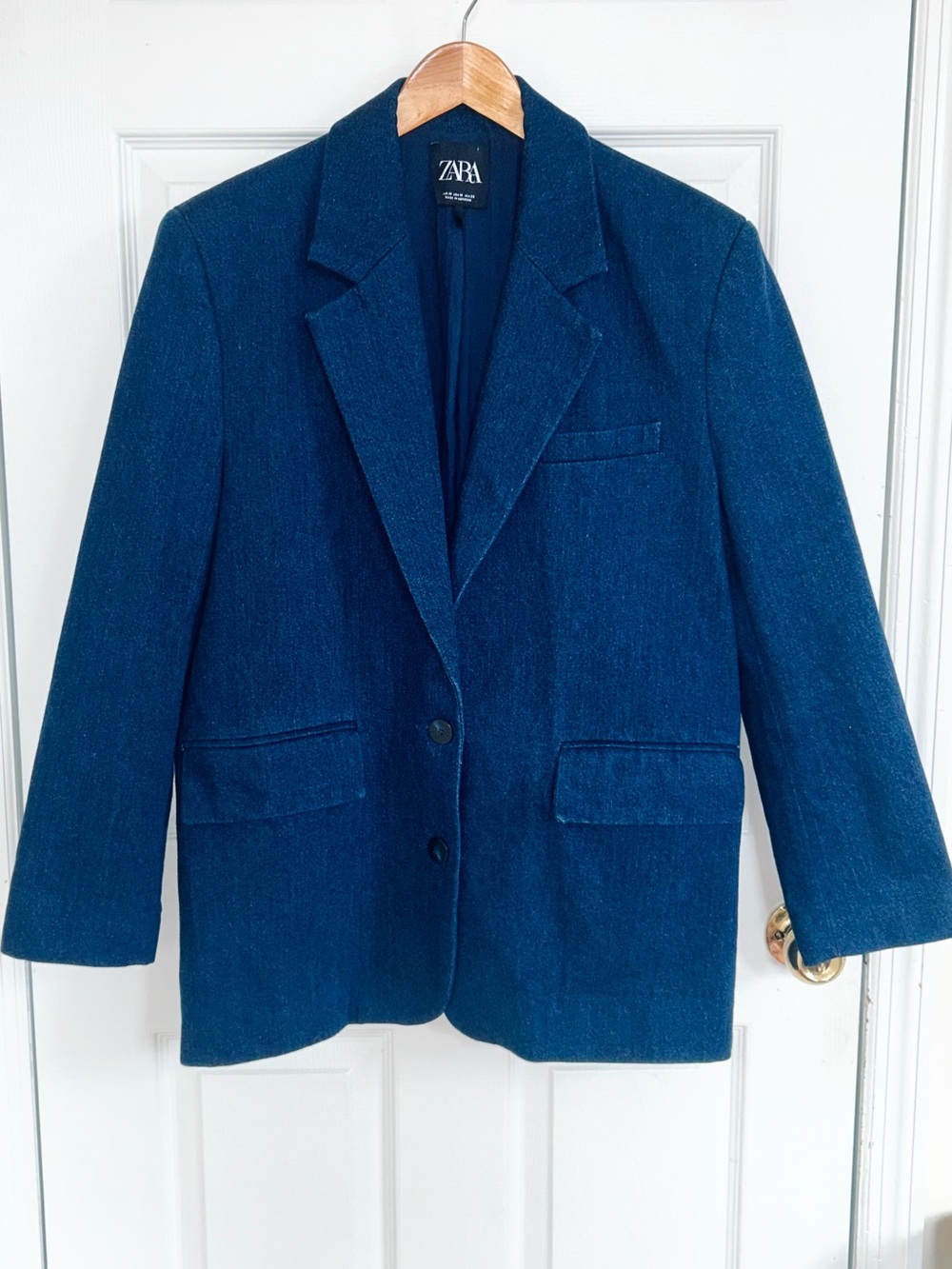 Zara Men’s M Dark Indigo Blue Jeans Denim Blazer